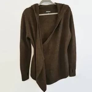 Betabrand Sweaters Betabrand Brown Black Sheep Wool Wrap Cardigan Sweater Poshmark